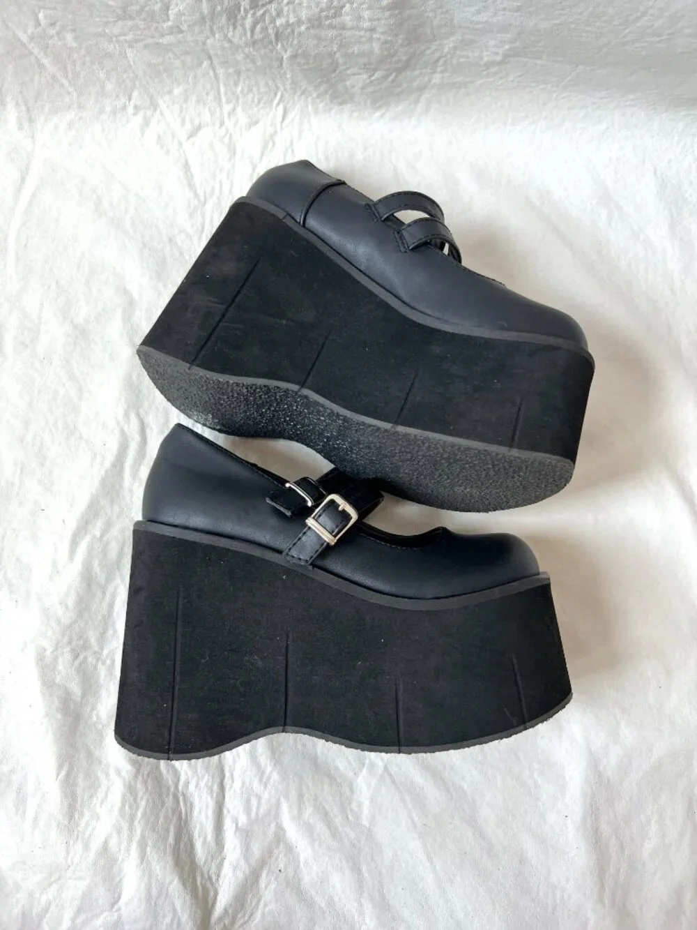 Demonia shoes Kera-08 platform Mary Jane womens 5 black vegan leather high heels